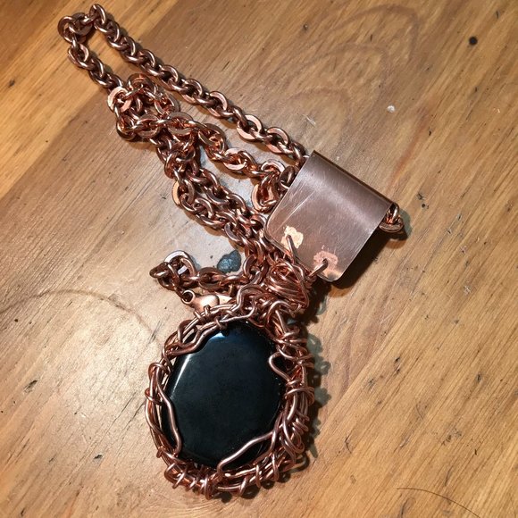 Obsidian Black Copper Heavy Chain Pendant Hip Hop - Picture 10 of 14